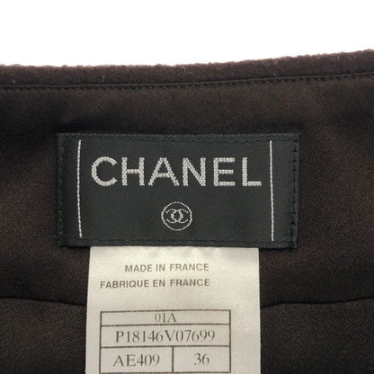 Chanel Cashmere Skirt Brown 36