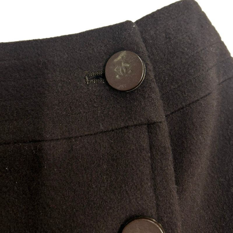 Chanel Cashmere Skirt Brown 36
