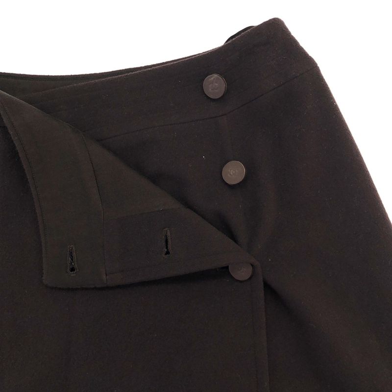 Chanel Cashmere Skirt Brown 36