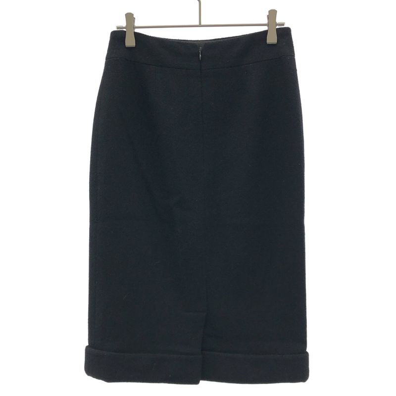 Chanel Wool Tight Skirt Black 34
