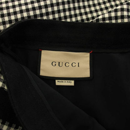 Gucci Tight Skirt Mini Gingham Check 38 White Black