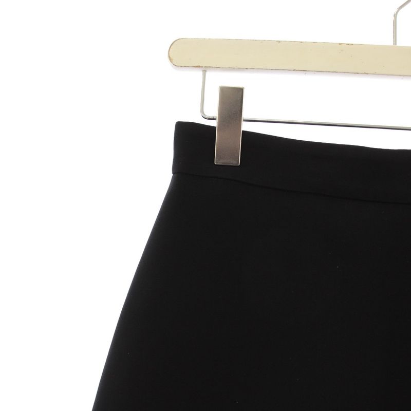 Gucci Wool Logo Print Skirt Knee Length Trapezoid 38 Black