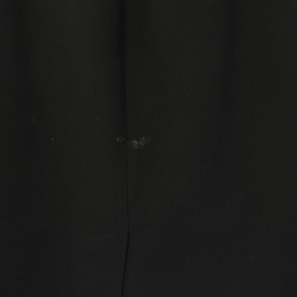 Gucci Wool Logo Print Skirt Knee Length Trapezoid 38 Black