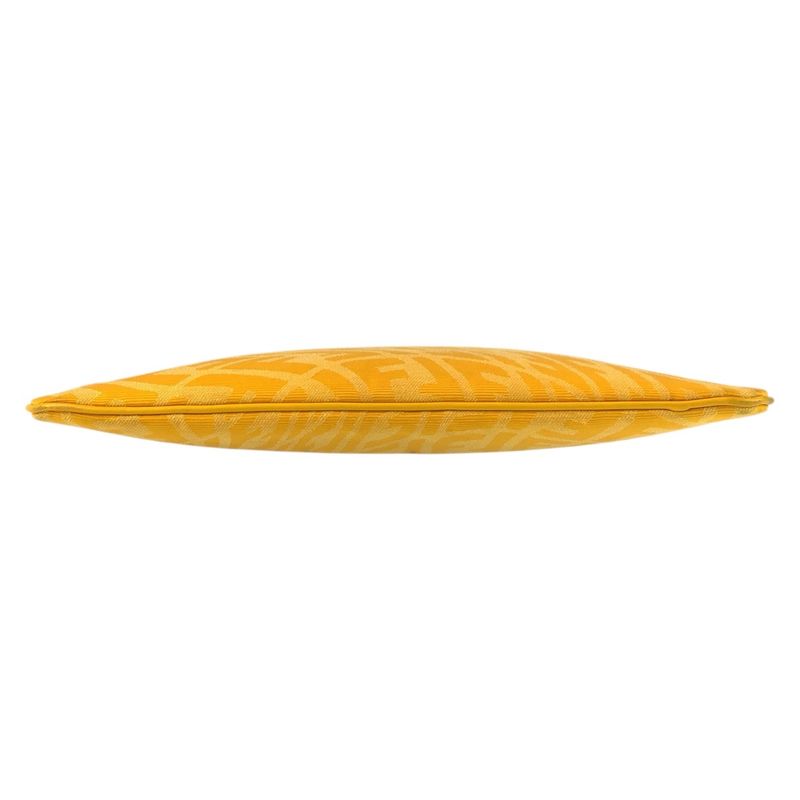 Fendi FF Vertigo Yellow Silver Canvas Clutch