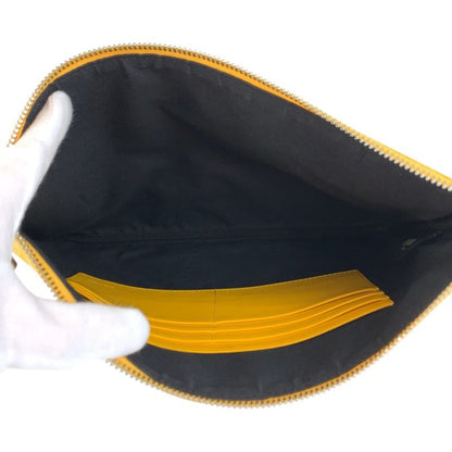 Fendi FF Vertigo Yellow Silver Canvas Clutch