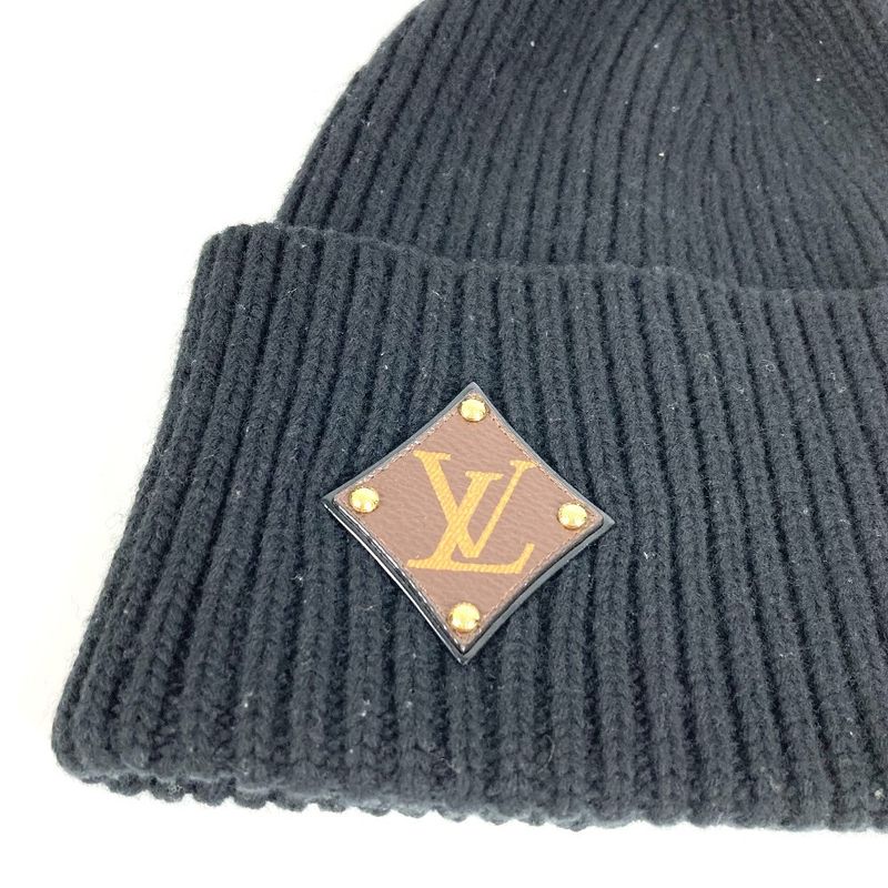 Louis Vuitton Knit Hat Beanie LV Wool Noir Black