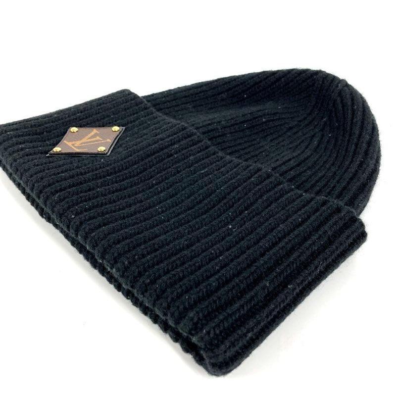 Louis Vuitton Knit Hat Beanie LV Wool Noir Black