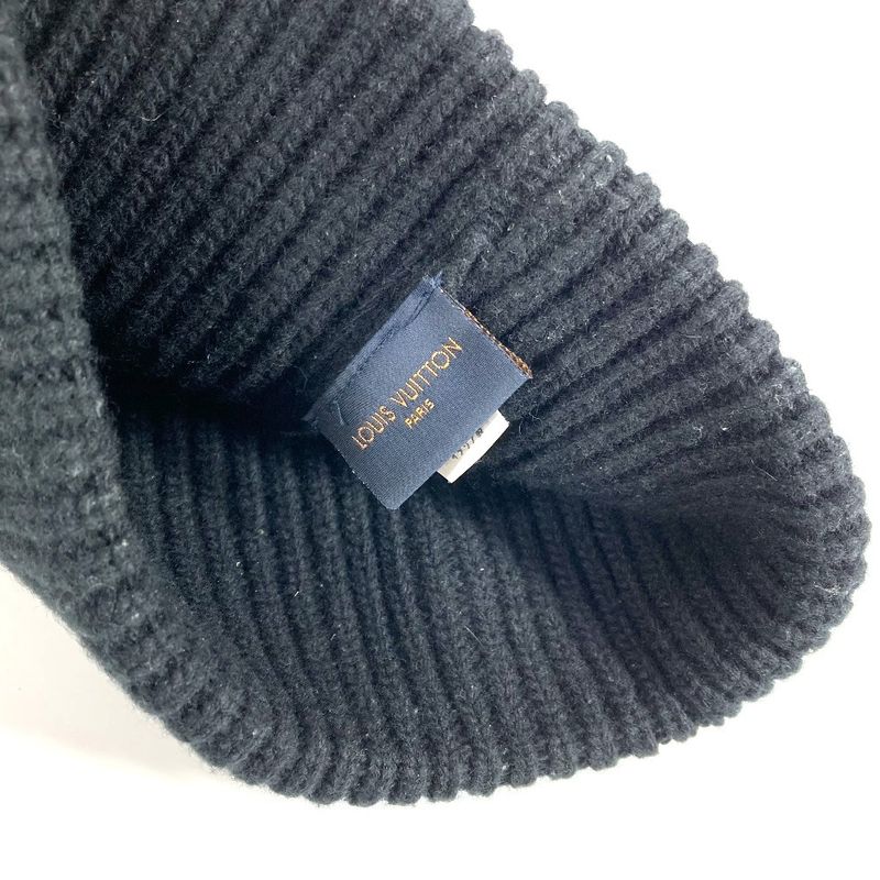 Louis Vuitton Knit Hat Beanie LV Wool Noir Black