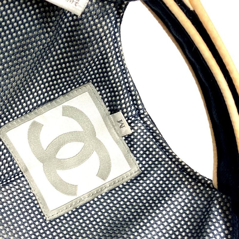 Chanel Cap CC Logo Cotton Navy