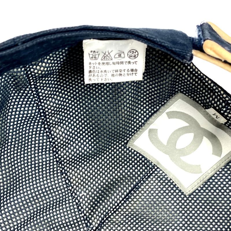 Chanel Cap CC Logo Cotton Navy