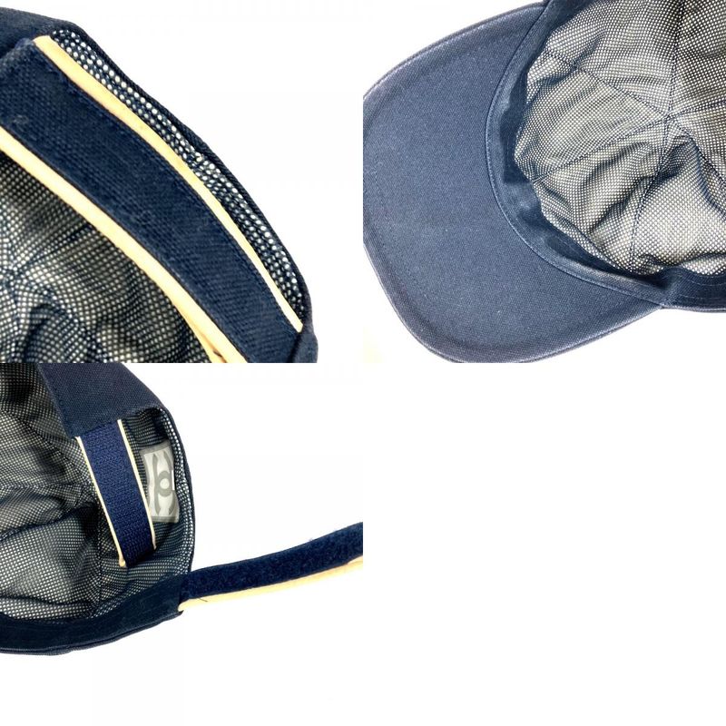 Chanel Cap CC Logo Cotton Navy