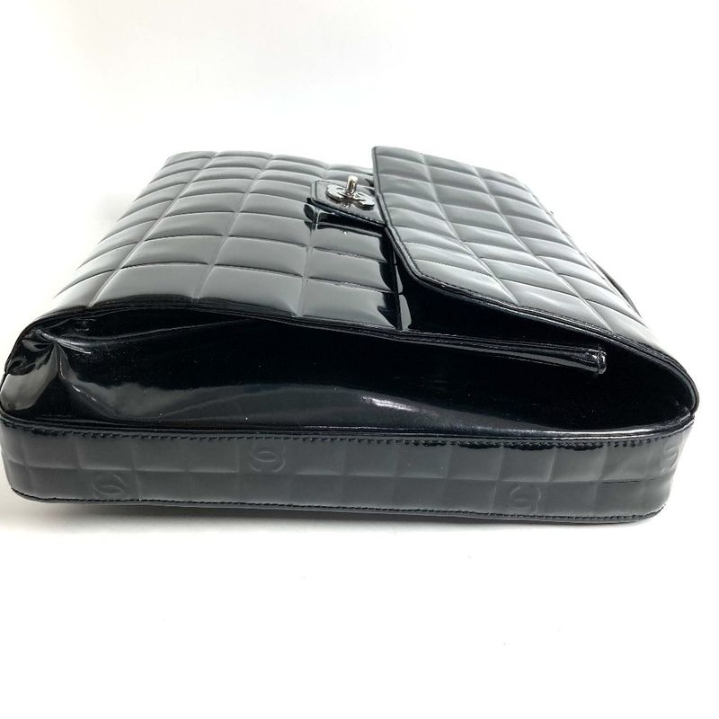 Chanel Business Bag CC Logo Beach Bag Enamel Black