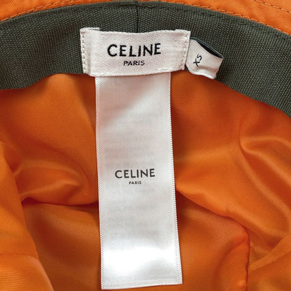 Celine Logo Bucket Hat Khaki Hat Nylon Green