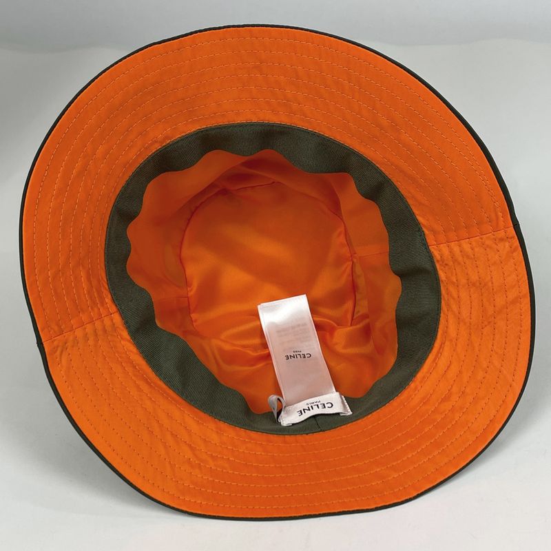 Celine Logo Bucket Hat Khaki Hat Nylon Green