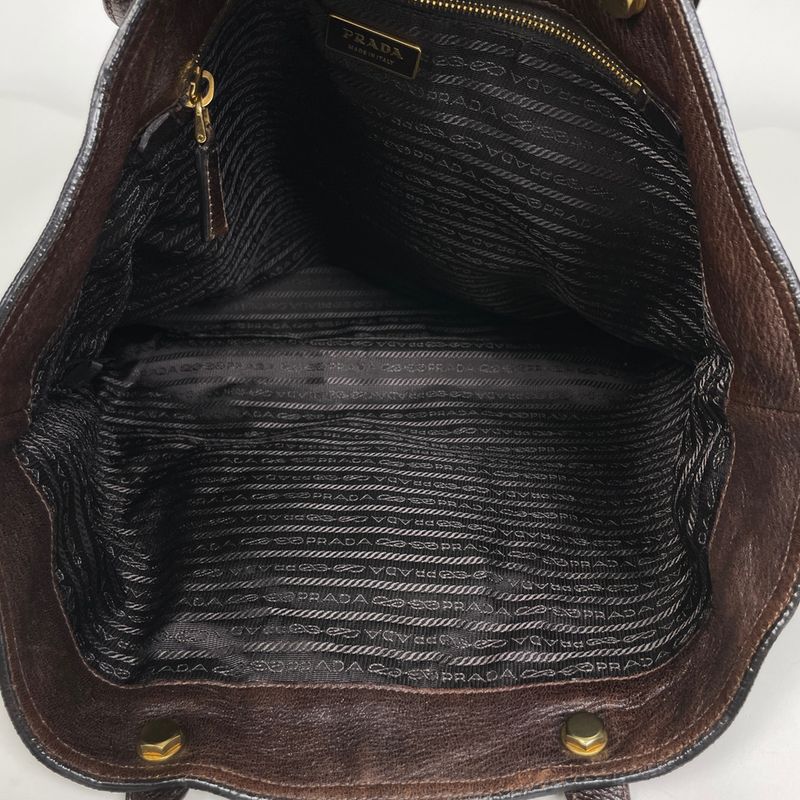 Prada Tote Shoulder Chimera Leather Brown