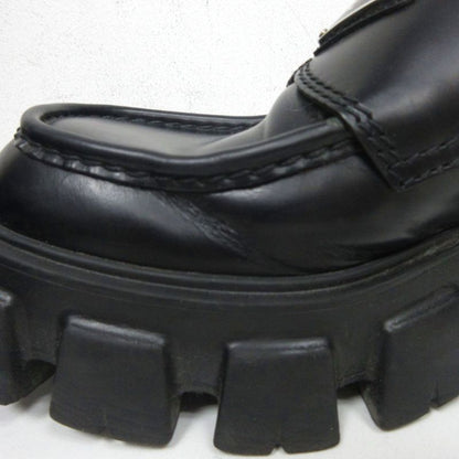 Prada Monolith Brushed Leather Loafers Triangle Plate Logo Thick