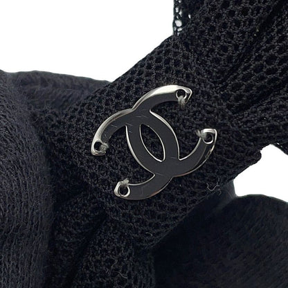 Chanel Barrette CC Logo Ribbon Cotton Cahnel Hair Black