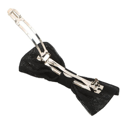 Chanel Barrette CC Logo Ribbon Cotton Cahnel Hair Black