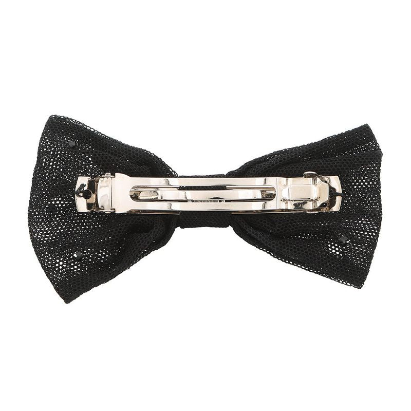 Chanel Barrette CC Logo Ribbon Cotton Cahnel Hair Black
