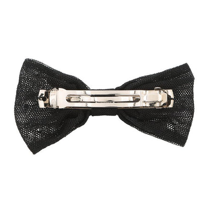 Chanel Barrette CC Logo Ribbon Cotton Cahnel Hair Black