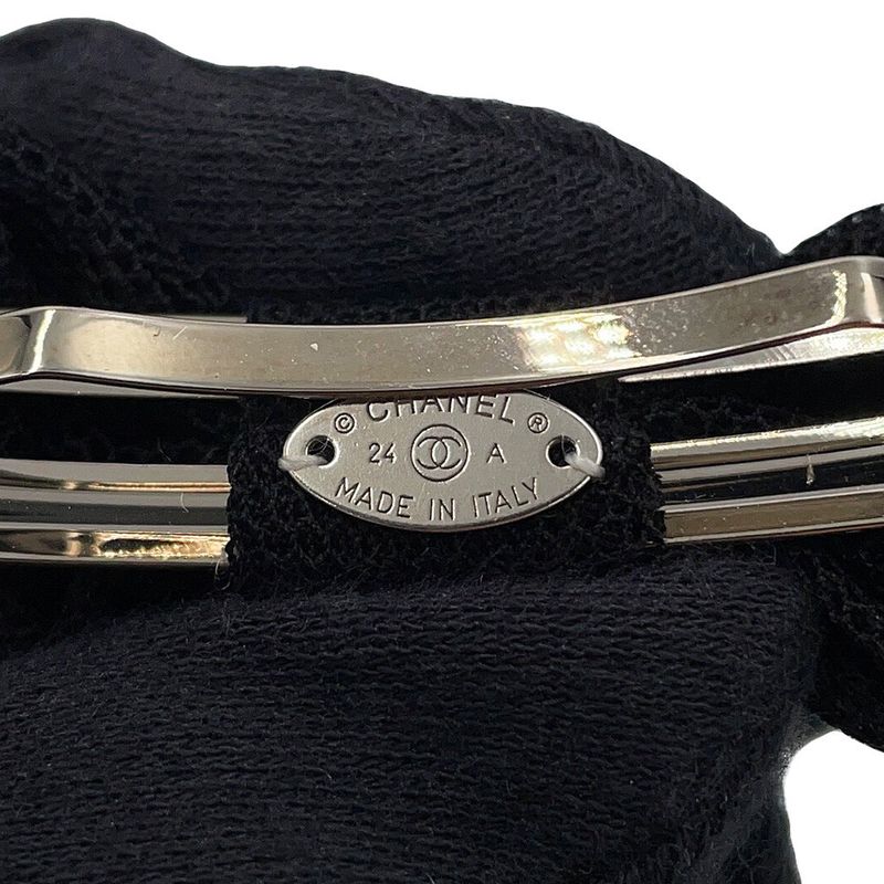 Chanel Barrette CC Logo Ribbon Cotton Cahnel Hair Black