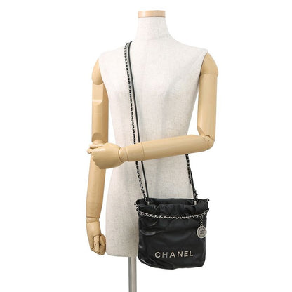 Chanel Handbag 22 Mini CC Logo Shiny Calf Leather 2-Way