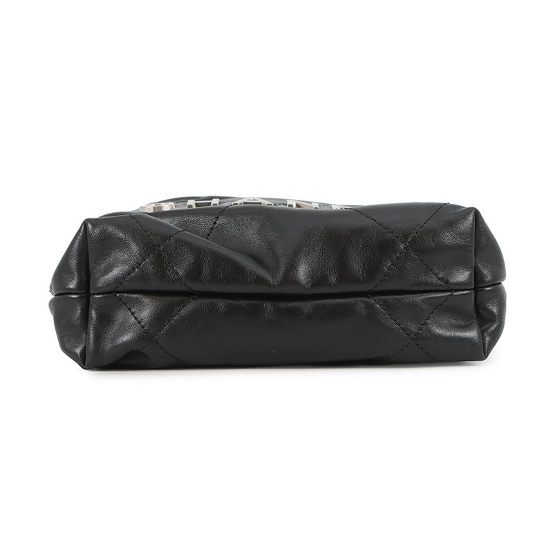 Chanel Handbag 22 Mini CC Logo Shiny Calf Leather 2-Way