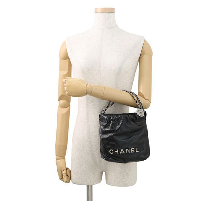 Chanel Handbag 22 Mini CC Logo Shiny Calf Leather 2-Way