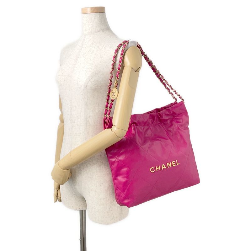 Chanel Handbag 22 Quilted Small Shiny Calf Leather