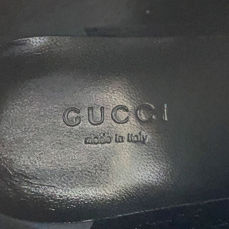 Gucci Boots Jumbo GG Marmont Ankle Canvas Leather 34.5 Beige Black