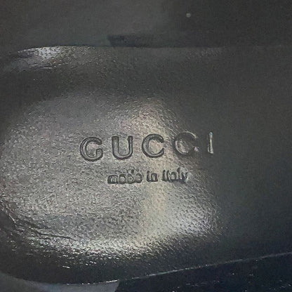 Gucci Boots Jumbo GG Marmont Ankle Canvas Leather 34.5 Beige Black