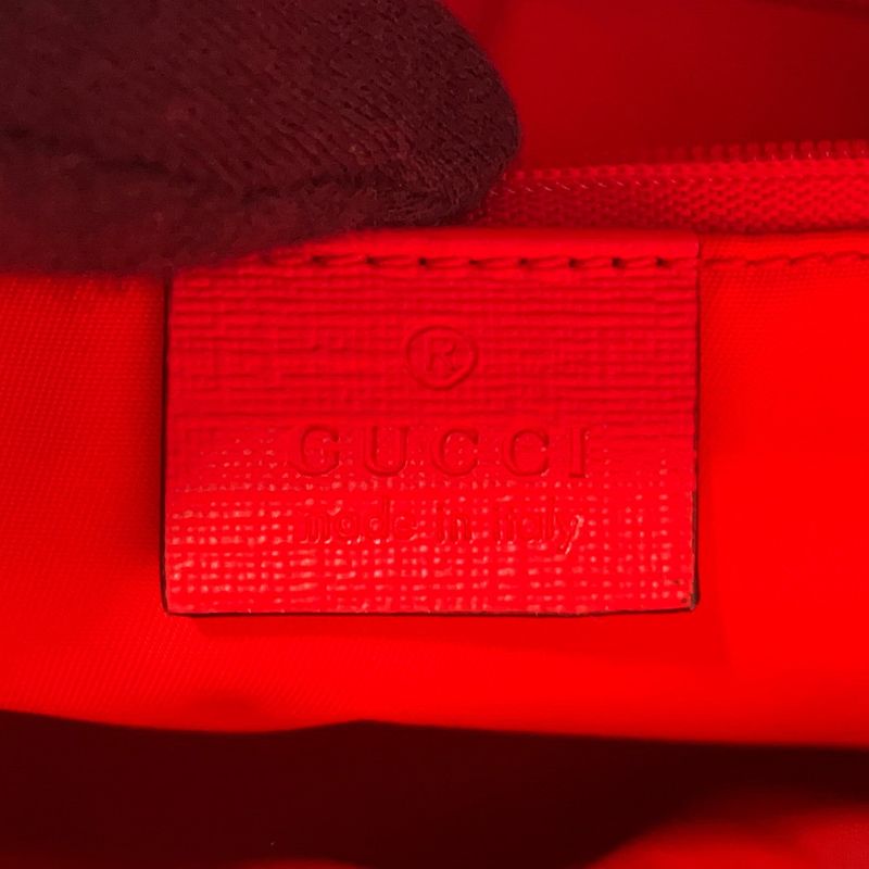 Gucci Backpack Cat Children's GG Supreme Leather Kids Beige Red