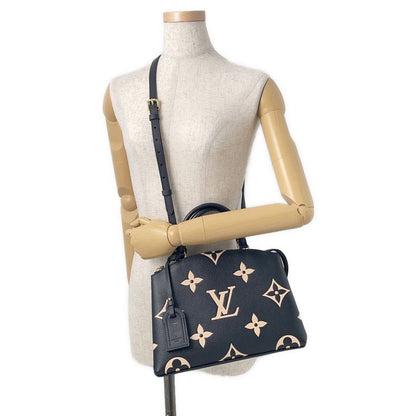 Louis Vuitton Handbag Bicolor Monogram Empreinte Petit Palais PM Noir Black Beige