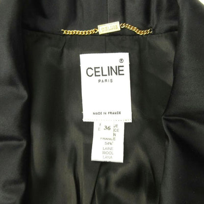 Celine Vintage Suit Jacket & Skirt Set Fully Lined Silk Satin Knee Length 36