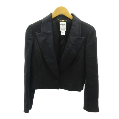 Celine Vintage Suit Jacket & Skirt Set Fully Lined Silk Satin Knee Length 36