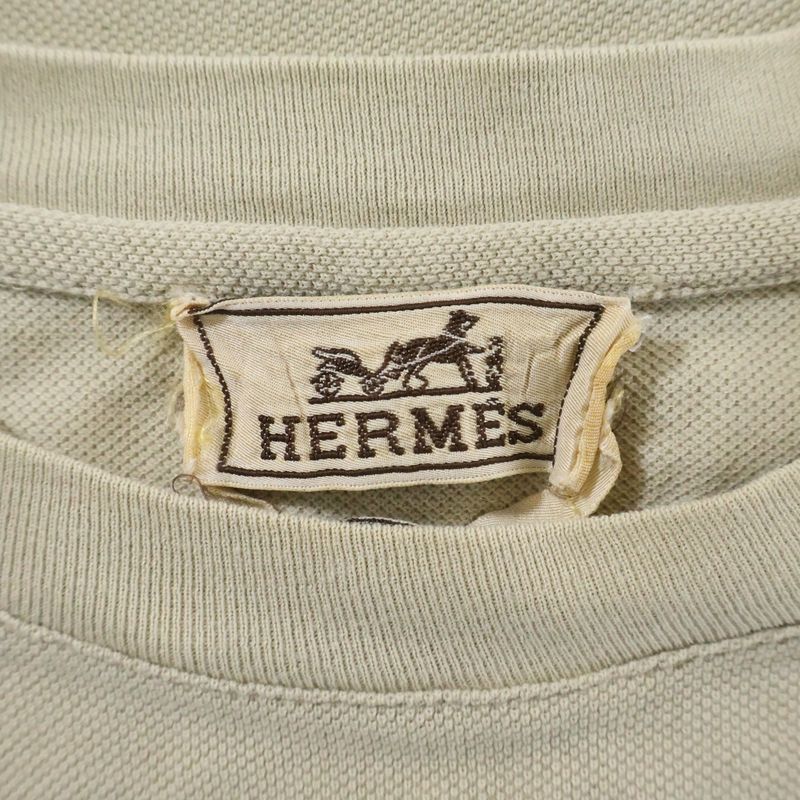 Hermes Pocket Embroidery Cotton Crew Neck Short Sleeve T-Shirt