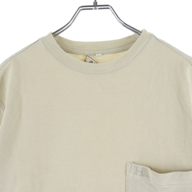 Hermes Pocket Embroidery Cotton Crew Neck Short Sleeve T-Shirt
