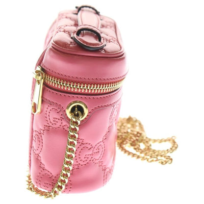 Gucci GG Matelasse Mini Top Handle Shoulder Bag Pink Leather