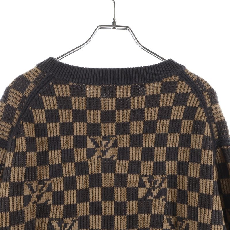 Louis Vuitton Damiecle Neck Knit Sweater Zll Brown
