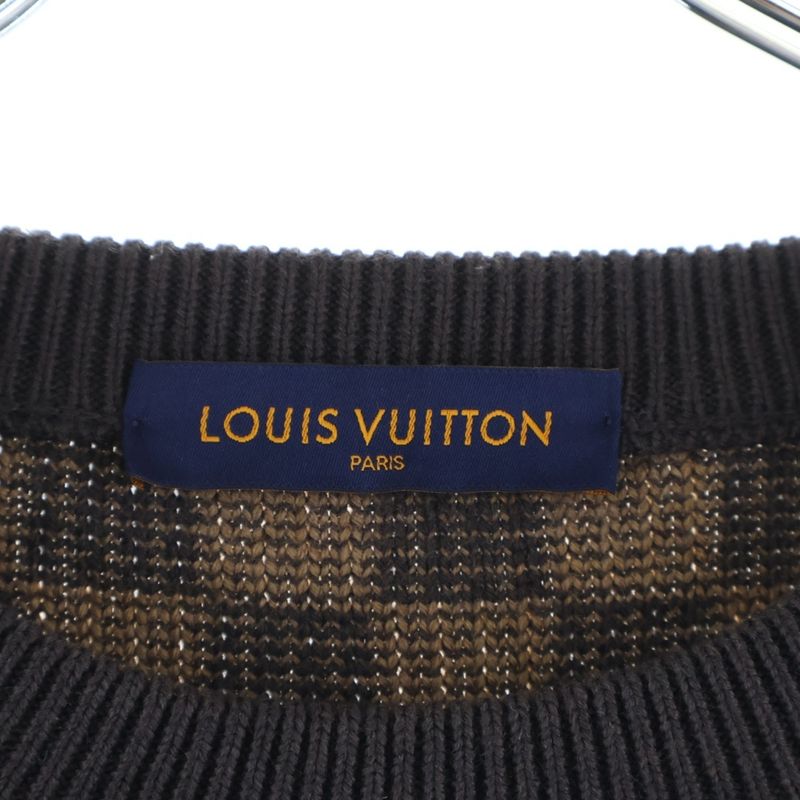 Louis Vuitton Damiecle Neck Knit Sweater Zll Brown