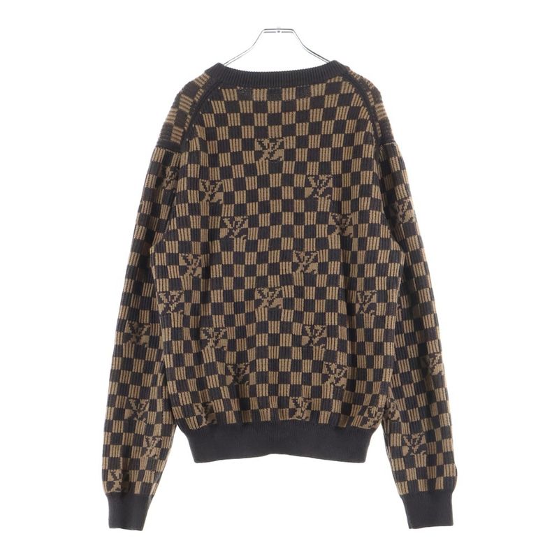 Louis Vuitton Damiecle Neck Knit Sweater Zll Brown