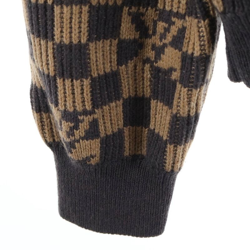Louis Vuitton Damiecle Neck Knit Sweater Zll Brown