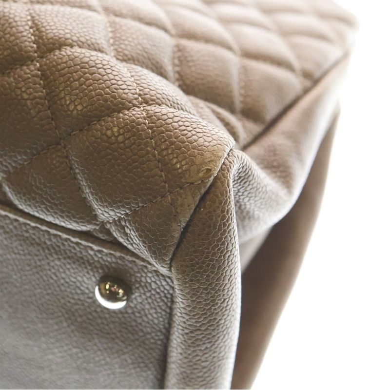 Chanel Mademoiselle Coco Charm Chain Tote Shoulder Bag Brown Caviar