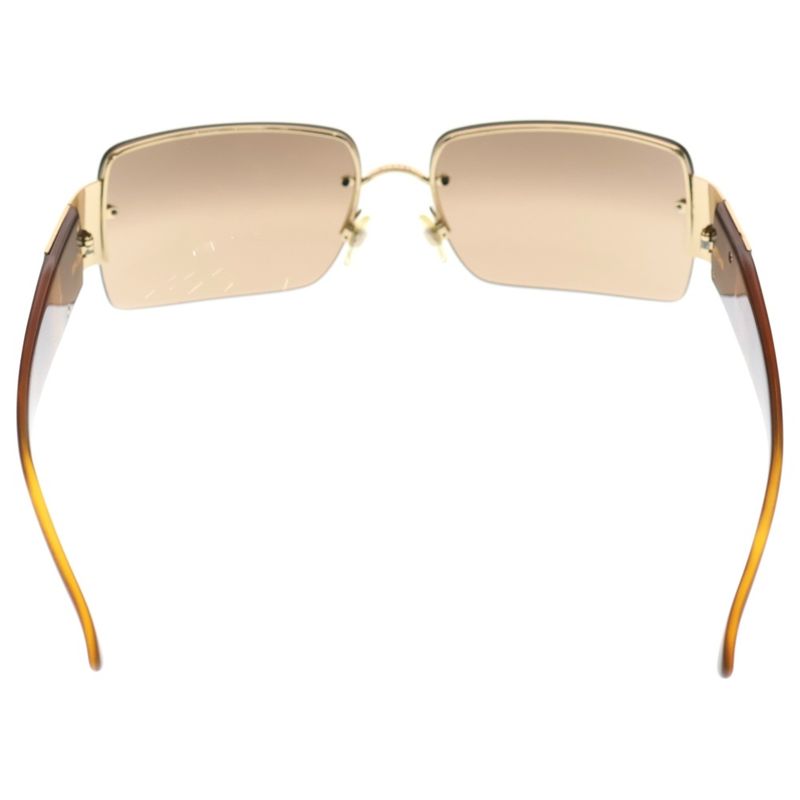 Chanel CC Logo Sunglasses Rhinestone Brown Gold