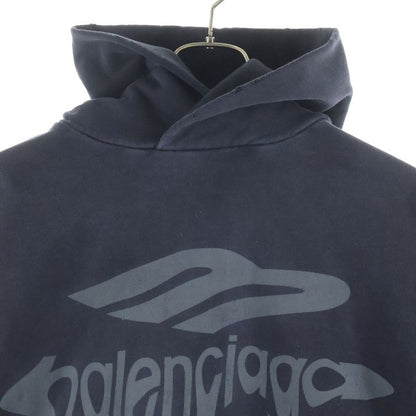 Balenciaga Liquid Damaged Oversize Pullover Sweatshirt Hoodie Black