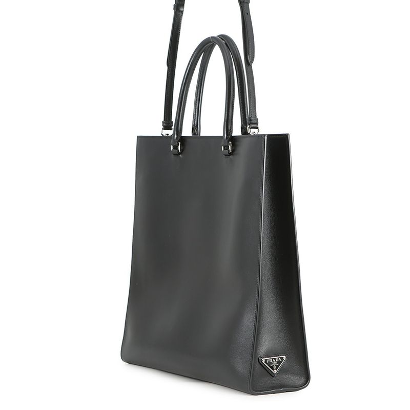 Prada Tote Triangle Logo 2-Way Black