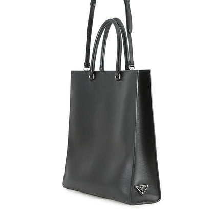 Prada Tote Triangle Logo 2-Way Black