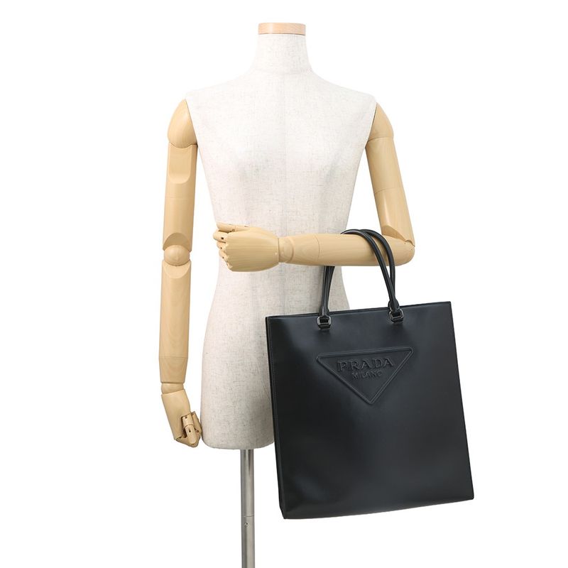 Prada Tote Triangle Logo 2-Way Black