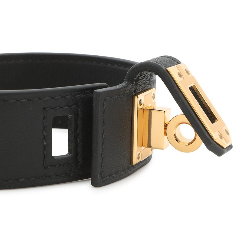 Hermes Bracelet Kelly Twist PM Black Gold Swift Ed T2