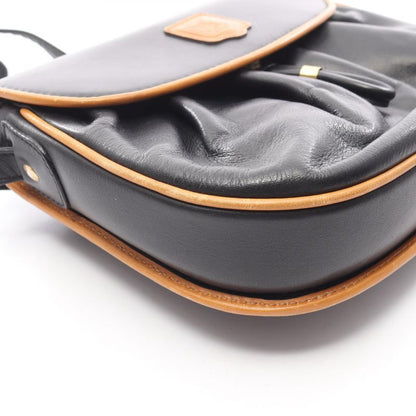 Celine Shoulder Bag Black Leather Macadam B